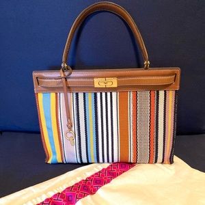Tory Burch Lee Radziwell large locking satchel
